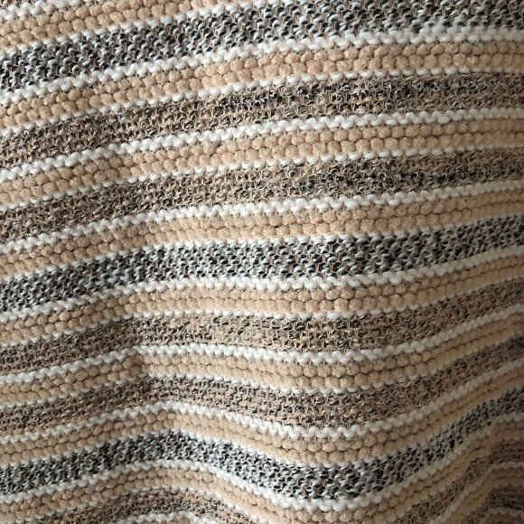 NWT Style & Co. Boho Sweater Womens Peach and Gray Pompom Sleeves Size XXL - Picture 3 of 8